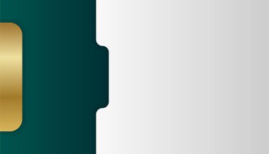 Modern koyu yeşil ve altın soyut geometrik dalga eğrisi çizgileri sunum tasarımı, afiş, broşür ve kartvizit için arka plan