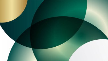 Modern koyu yeşil ve altın soyut geometrik dalga eğrisi çizgileri sunum tasarımı, afiş, broşür ve kartvizit için arka plan