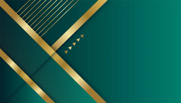 Moderne Vert Foncé Abstrait Lignes Courbe Onde Géométrique Arrière Plan — Image vectorielle