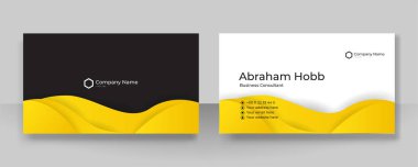 Modern basit sarı turuncu ve siyah kartvizit tasarımı şablonu