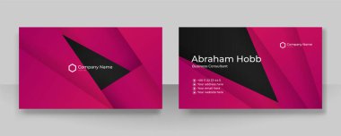 Modern basit kırmızı morumsu ve siyah kartvizit tasarım şablonu.