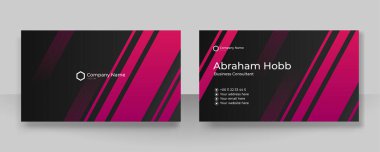 Modern basit kırmızı morumsu ve siyah kartvizit tasarım şablonu.