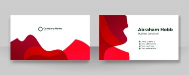 Modern zarif, basit, temiz, kırmızı ve siyah kartvizit tasarım vektörü şablonu ve yaratıcı profesyonel teknoloji kurumsal tarzı.
