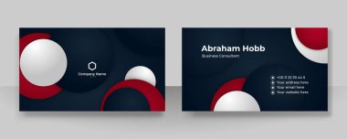Modern zarif, basit, temiz, kırmızı ve siyah kartvizit tasarım vektörü şablonu ve yaratıcı profesyonel teknoloji kurumsal tarzı.