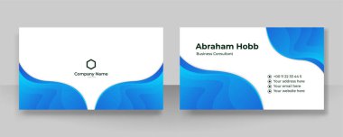 Modern, basit, temiz, koyu mavi kartvizit tasarım şablonu ve yaratıcı profesyonel teknoloji kurumsal tarzı.