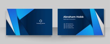 Modern, basit, temiz, koyu mavi kartvizit tasarım şablonu ve yaratıcı profesyonel teknoloji kurumsal tarzı.