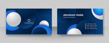Modern, basit, temiz, koyu mavi kartvizit tasarım şablonu ve yaratıcı profesyonel teknoloji kurumsal tarzı.