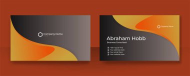 Modern zarif, basit, turuncu, siyah kart tasarım vektör şablonu, yaratıcı, profesyonel teknoloji kurumsal tarzı.