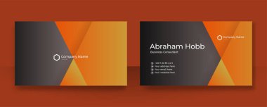 Modern zarif, basit, turuncu, siyah kart tasarım vektör şablonu, yaratıcı, profesyonel teknoloji kurumsal tarzı.