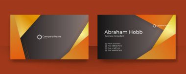 Modern zarif, basit, turuncu, siyah kart tasarım vektör şablonu, yaratıcı, profesyonel teknoloji kurumsal tarzı.