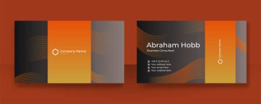 Modern zarif, basit, turuncu, siyah kart tasarım vektör şablonu, yaratıcı, profesyonel teknoloji kurumsal tarzı.