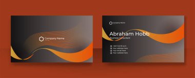 Modern zarif, basit, turuncu, siyah kart tasarım vektör şablonu, yaratıcı, profesyonel teknoloji kurumsal tarzı.