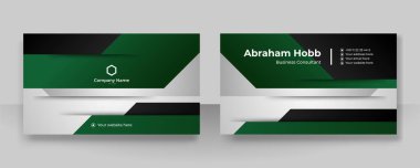 Modern basit koyu yeşil ve siyah kart tasarım şablonu kurumsal tarzda