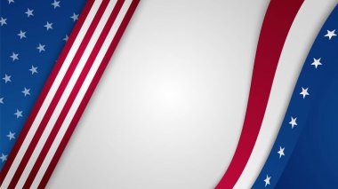 Farklı unsurlara sahip Bağımsızlık Günü Kırmızı ve Mavi Tasarım arka planı