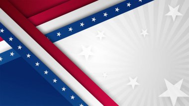 Farklı unsurlara sahip Bağımsızlık Günü Kırmızı ve Mavi Tasarım arka planı