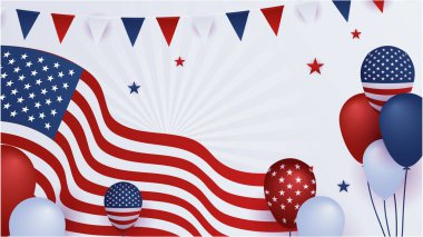 Bağımsızlık Günü 'nü kutlayın Amerikan kırmızı ve mavi tasarım arka planı