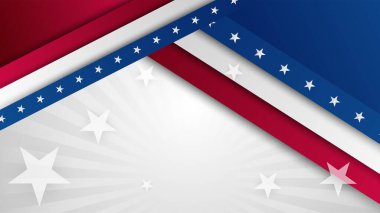 Farklı unsurlara sahip Bağımsızlık Günü Kırmızı ve Mavi Tasarım arka planı