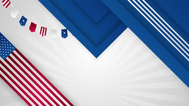 Farklı unsurlara sahip Bağımsızlık Günü Kırmızı ve Mavi Tasarım arka planı