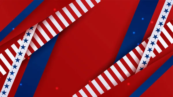 Conjunto Dia Independência Com Diferente Elemento Americano Vermelho Azul Design —  Vetores de Stock