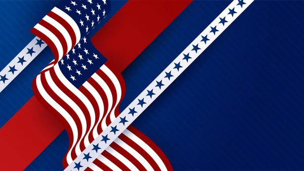 Set Independence Dag Med Olika Element Amerikansk Röd Och Blå — Stock vektor