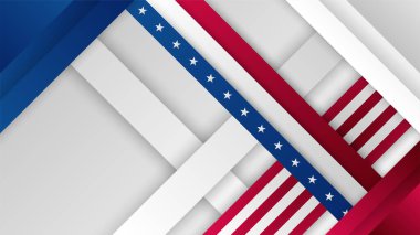 Farklı unsurlara sahip Bağımsızlık Günü Kırmızı ve Mavi Tasarım arka planı