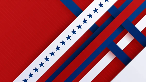 День Незалежності Різними Елементами Американський Червоний Синій Дизайн Фону — стоковий вектор