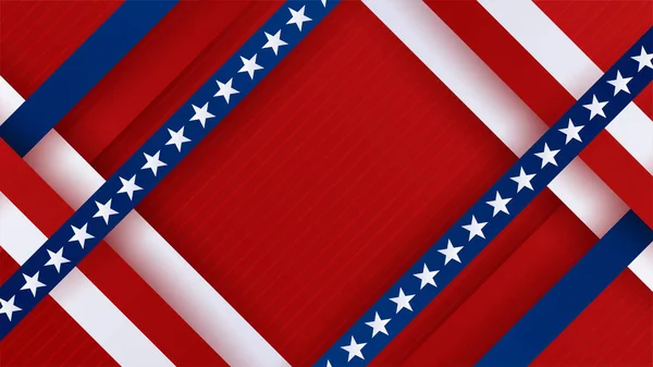 День Незалежності Різними Елементами Американський Червоний Синій Дизайн Фону — стоковий вектор