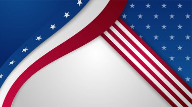 Farklı unsurlara sahip Bağımsızlık Günü Kırmızı ve Mavi Tasarım arka planı