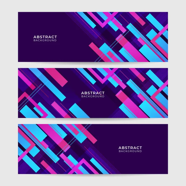 Set Display Abstract Colorful Memphis Wide Banner Design Background Abstract — Διανυσματικό Αρχείο