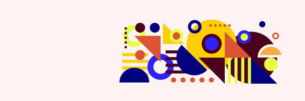 Форма Абстрактный Красочный Мемфис Широкий Баннер Дизайн Фона Абстрактно Раскрашенный — стоковый вектор