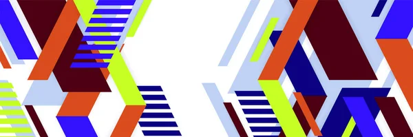 Набор Разноцветных Мамфисовых Широкоформатных Баннеров Абстрактно Раскрашенный Геометрический Фон Делового — стоковый вектор