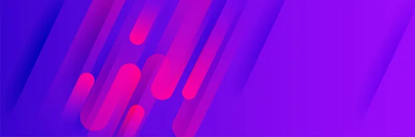グラデーションの抽象的な紫色のカラフルなメンフィスワイドバナーデザインの背景 抽象カラフルなメンフィス幾何学的ビジネスバナーの背景 ベクターイラスト — ストックベクタ