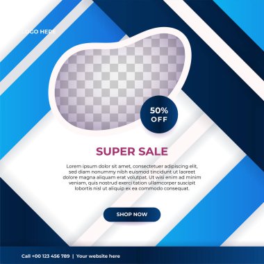 Modern evrensel sosyal medya şablonu. Reklamlar için internet afişi, ilan veya poster satışa sunuluyor. Seyahat, iş, yemek menüsü, moda, yaratıcı dijital ajans tasarımı.