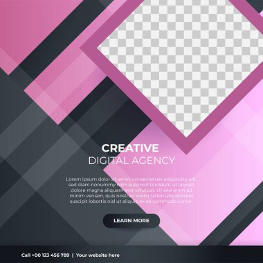 Modern evrensel sosyal medya şablonu. Reklamlar için internet afişi, ilan veya poster satışa sunuluyor. Seyahat, iş, yemek menüsü, moda, yaratıcı dijital ajans tasarımı.