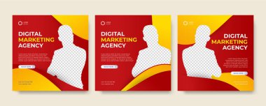 Modern evrensel sosyal medya şablonu. Reklamlar için internet afişi, ilan veya poster satışa sunuluyor. Seyahat, iş, yemek menüsü, moda, yaratıcı dijital ajans tasarımı.