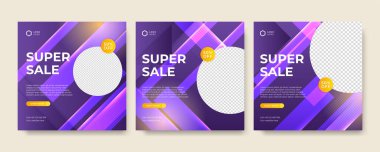 Modern evrensel sosyal medya şablonu. Reklamlar için internet afişi, ilan veya poster satışa sunuluyor. Seyahat, iş, yemek menüsü, moda, yaratıcı dijital ajans tasarımı.