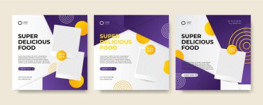 Modern evrensel sosyal medya şablonu. Reklamlar için internet afişi, ilan veya poster satışa sunuluyor. Seyahat, iş, yemek menüsü, moda, yaratıcı dijital ajans tasarımı.