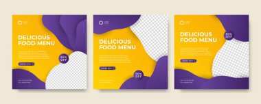 Modern evrensel sosyal medya şablonu. Reklamlar için internet afişi, ilan veya poster satışa sunuluyor. Seyahat, iş, yemek menüsü, moda, yaratıcı dijital ajans tasarımı.