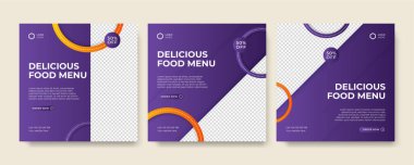 Modern evrensel sosyal medya şablonu. Reklamlar için internet afişi, ilan veya poster satışa sunuluyor. Seyahat, iş, yemek menüsü, moda, yaratıcı dijital ajans tasarımı.