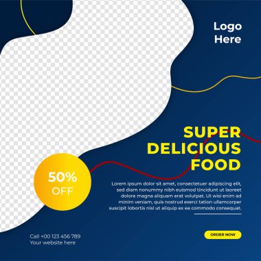 Modern evrensel sosyal medya şablonu. Reklamlar için internet afişi, ilan veya poster satışa sunuluyor. Seyahat, iş, yemek menüsü, moda, yaratıcı dijital ajans tasarımı.