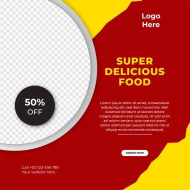 Modern evrensel sosyal medya şablonu. Reklamlar için internet afişi, ilan veya poster satışa sunuluyor. Seyahat, iş, yemek menüsü, moda, yaratıcı dijital ajans tasarımı.