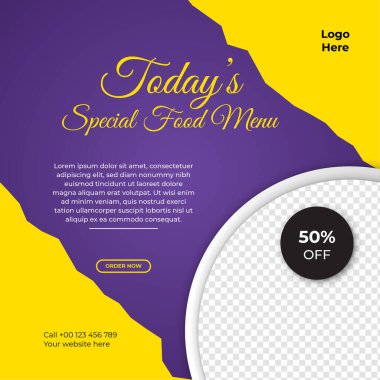 Modern evrensel sosyal medya şablonu. Reklamlar için internet afişi, ilan veya poster satışa sunuluyor. Seyahat, iş, yemek menüsü, moda, yaratıcı dijital ajans tasarımı.