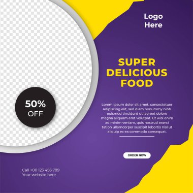 Modern evrensel sosyal medya şablonu. Reklamlar için internet afişi, ilan veya poster satışa sunuluyor. Seyahat, iş, yemek menüsü, moda, yaratıcı dijital ajans tasarımı.