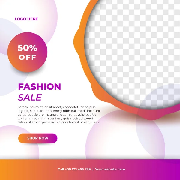 Fashion Sale Social Media Post Web Banner Template Design Abstract — Stock Vector