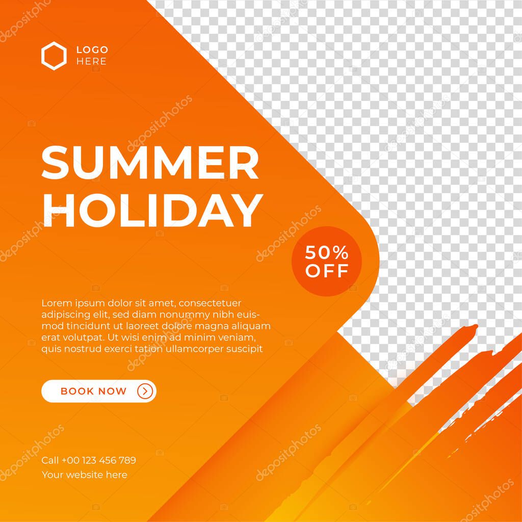 Set of travel sale social media post template. Web banner, flyer or poster for travelling agency business offer promotion. Holiday and tour advertisement banner design.