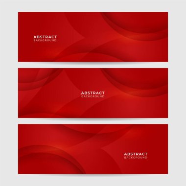Modern soyut koyu kırmızı pankart arka planı. Üst üste binen ışık kırmızı renkli Soyut geniş pankart tasarımı arkaplanı