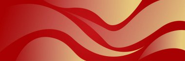 Modern soyut koyu kırmızı pankart arka planı. Kademeli dalga kırmızı ve sarı renkli Soyut geniş pankart tasarımı arkaplan