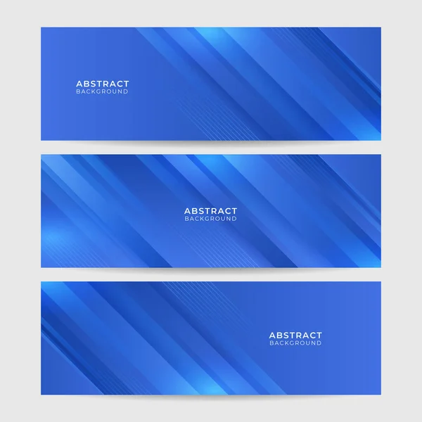Set Modern Abstract Dark Blue Banner Background Vector Illustration Template — ストックベクタ
