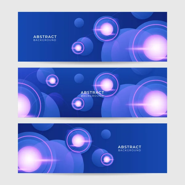 Set Modern Abstract Dark Blue Banner Background Vector Illustration Template — Vettoriale Stock
