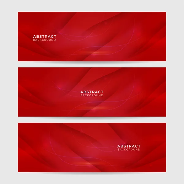 Moderne Abstracte Donkerrode Banner Achtergrond Set Van Gradiënt Rood Kleurrijke — Stockvector